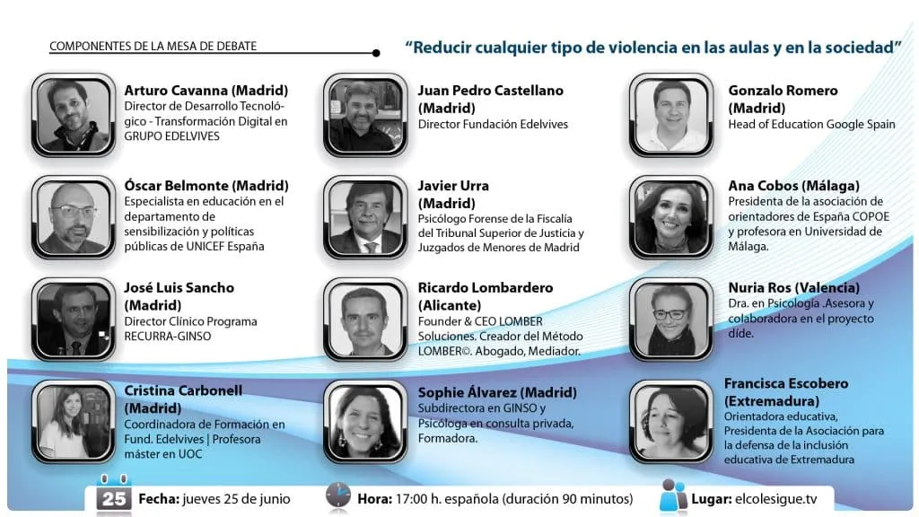 panel discussion on violence in childhood with Javier Urra